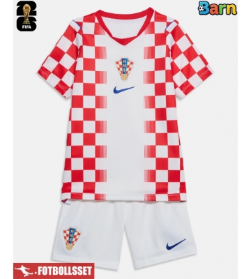 Kroatien Hemmatröja Barn VM 2026 Kortärmad (+ Korta byxor)